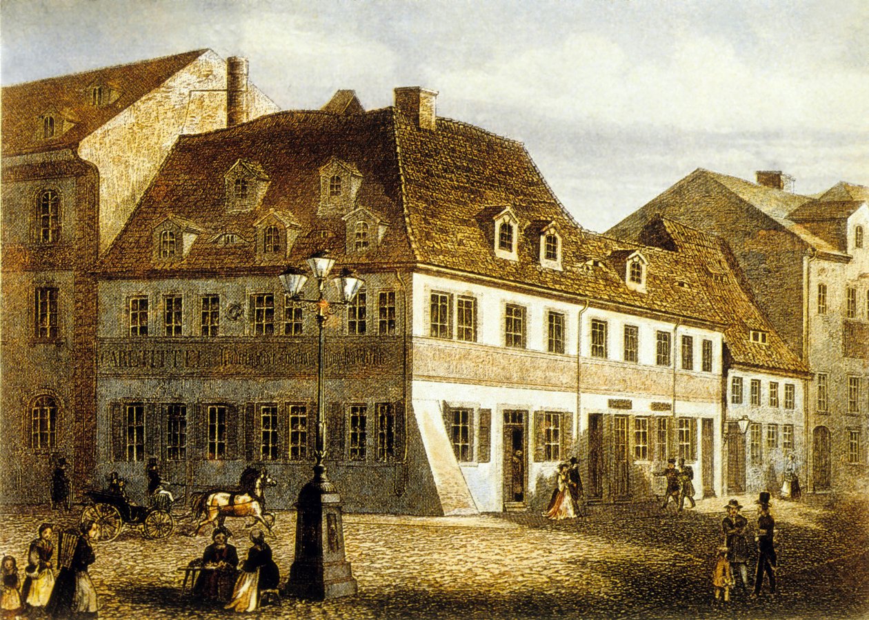 Fødested for komponisten Robert Schumann i Zwickau, Sachsen (farvestik) af School German
