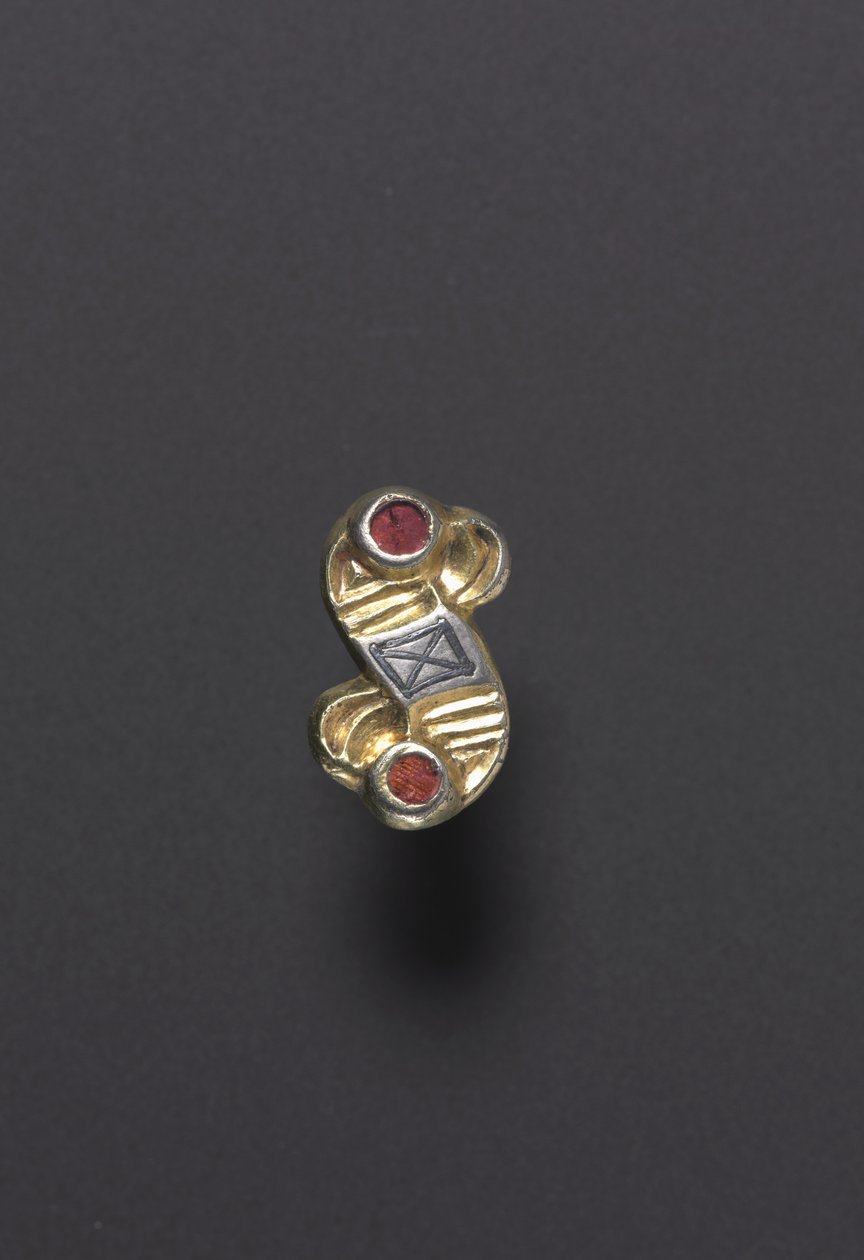 Eagle Fibula, Alemannic, 500s (silver gilt with garnets and niello) af School German