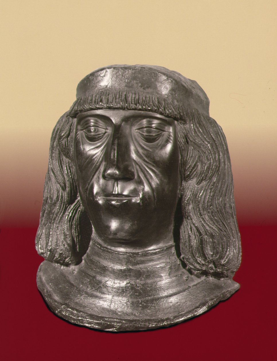 Portrætbuste af den hellige romerske kejser Maximilian I (1459-1519) (bronze) af School German