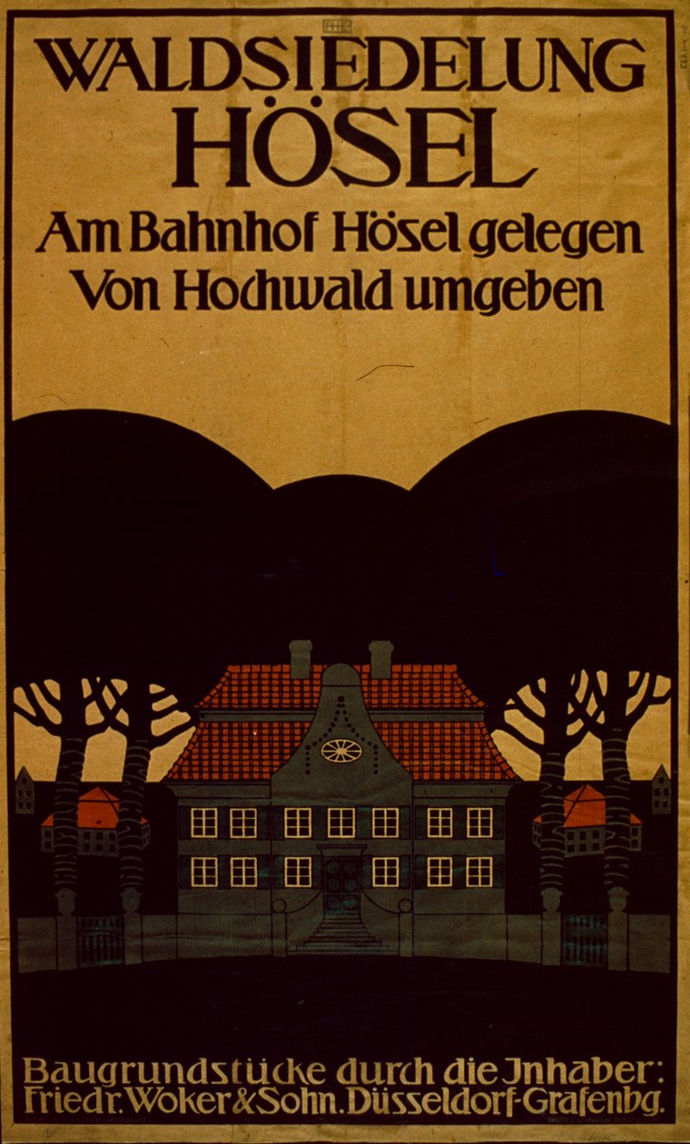 Waldsiedlung Hotel-annonce på tysk, ca. 1890 (plakat) af School German