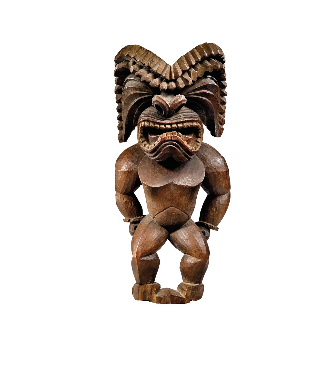 Hawaiisk figur, kona-stil, repræsenterende krigsguden, ku ka ’ili moku, ca. 1780-1820 (træ) af School Hawaiian