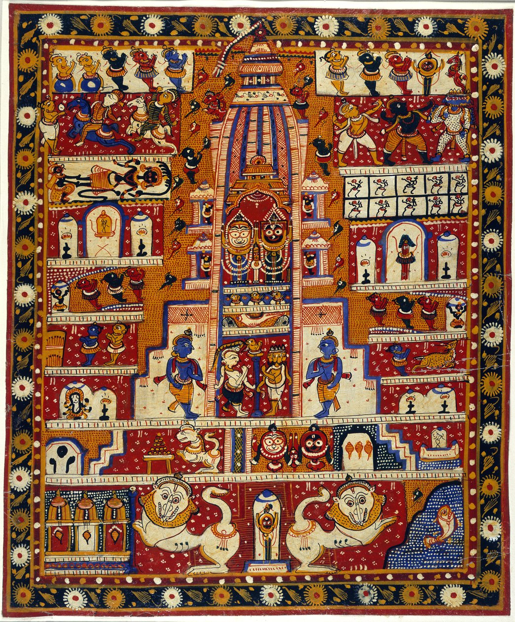 Tilføj MS Or 3721 Diagram of the Jagannath Temple, ca. 1930 (akvarel på papir) af School Indian