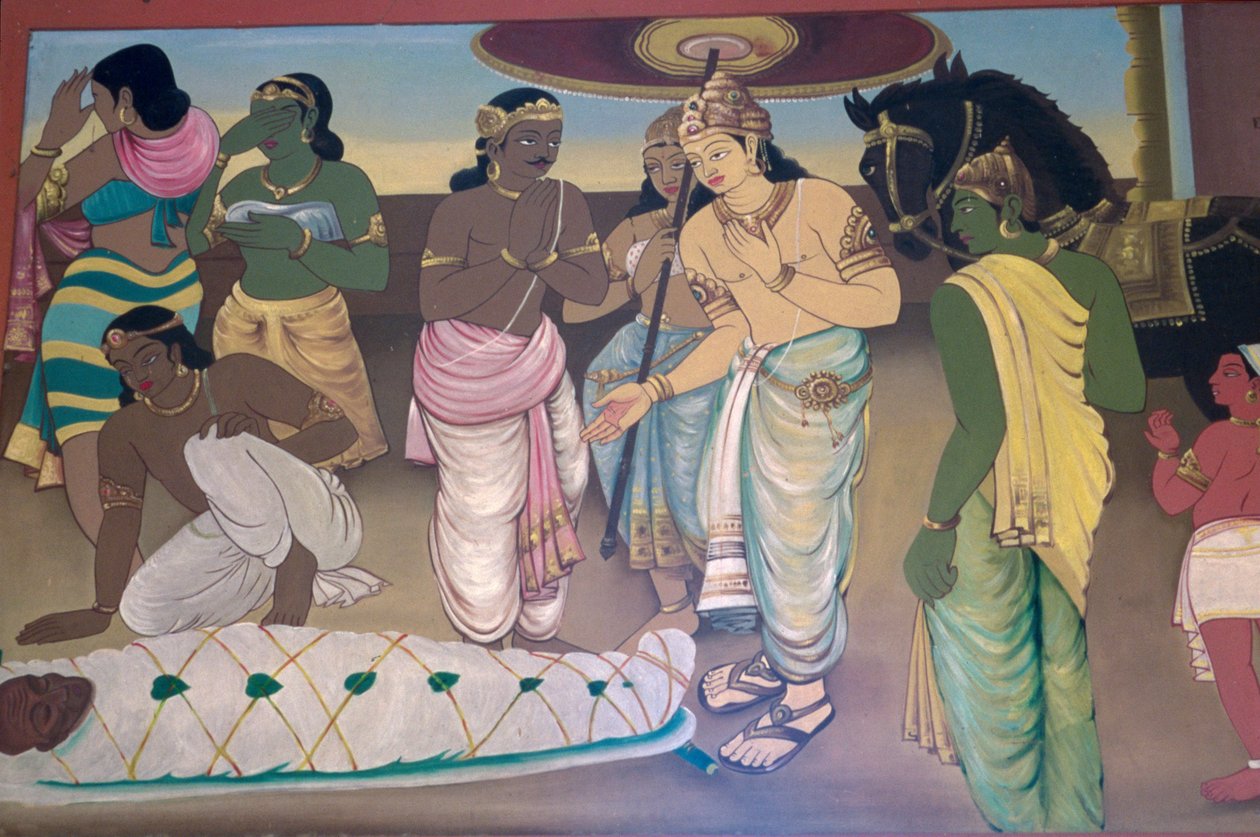 Mahanirvana af Buddha (foto) af School Indian
