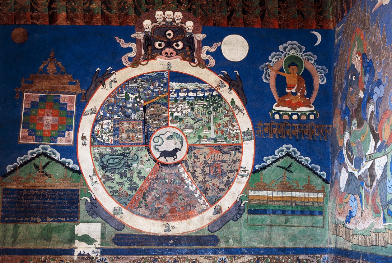 Mandal, Lamist-klosteret i Shankar, Leh, Ladakh, Jammu og Kashmir, Indien af School Indian