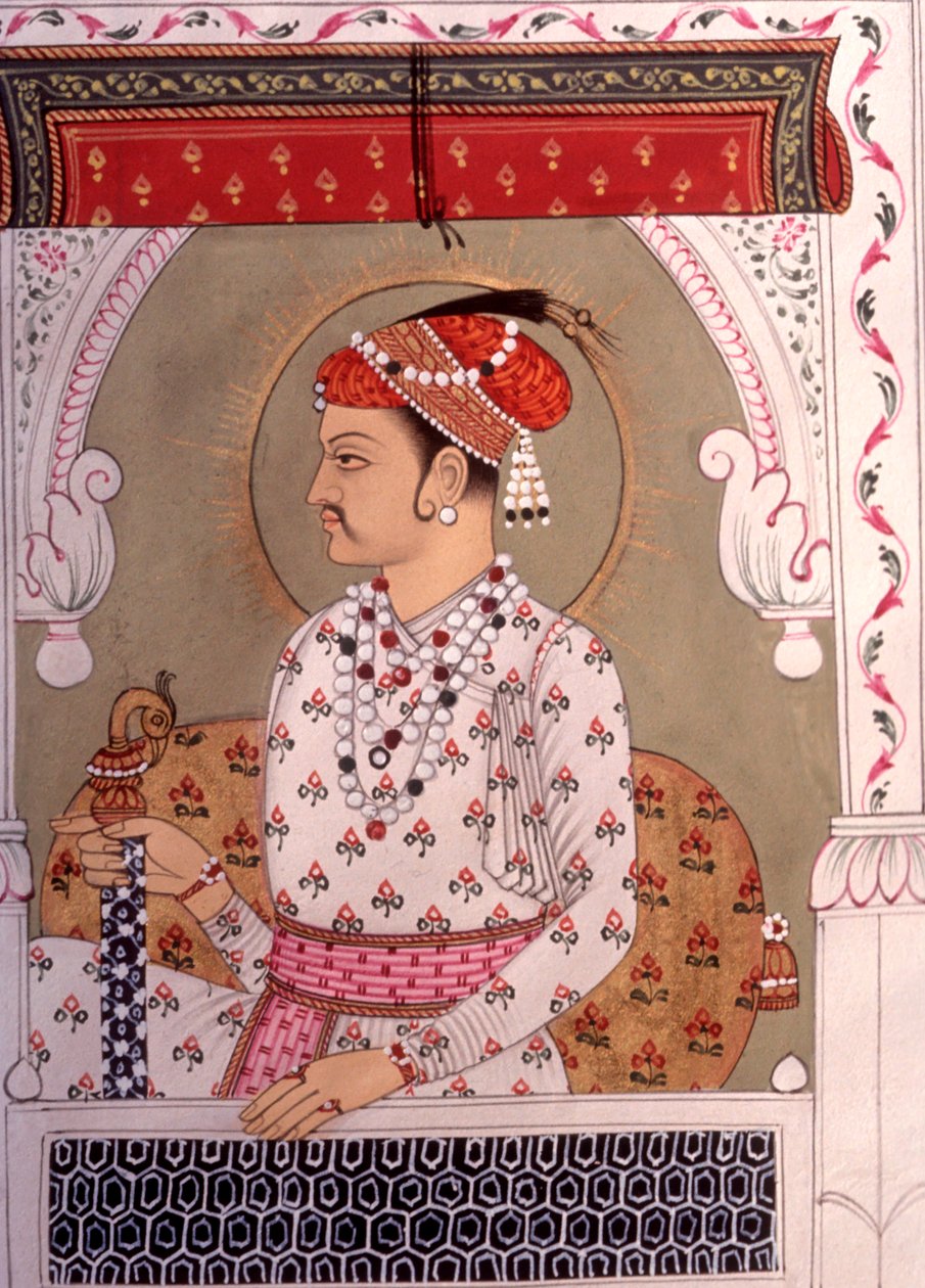 Konge af miniaturemaleri, Rajasthan, Indien af School Indian