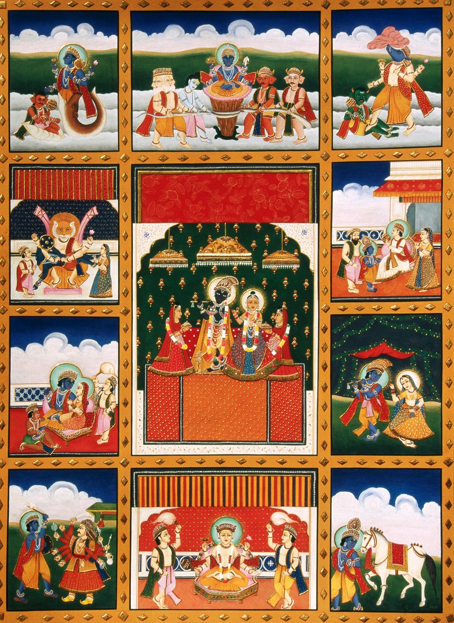 Miniaturemaleri af Dus Avtar af School Indian
