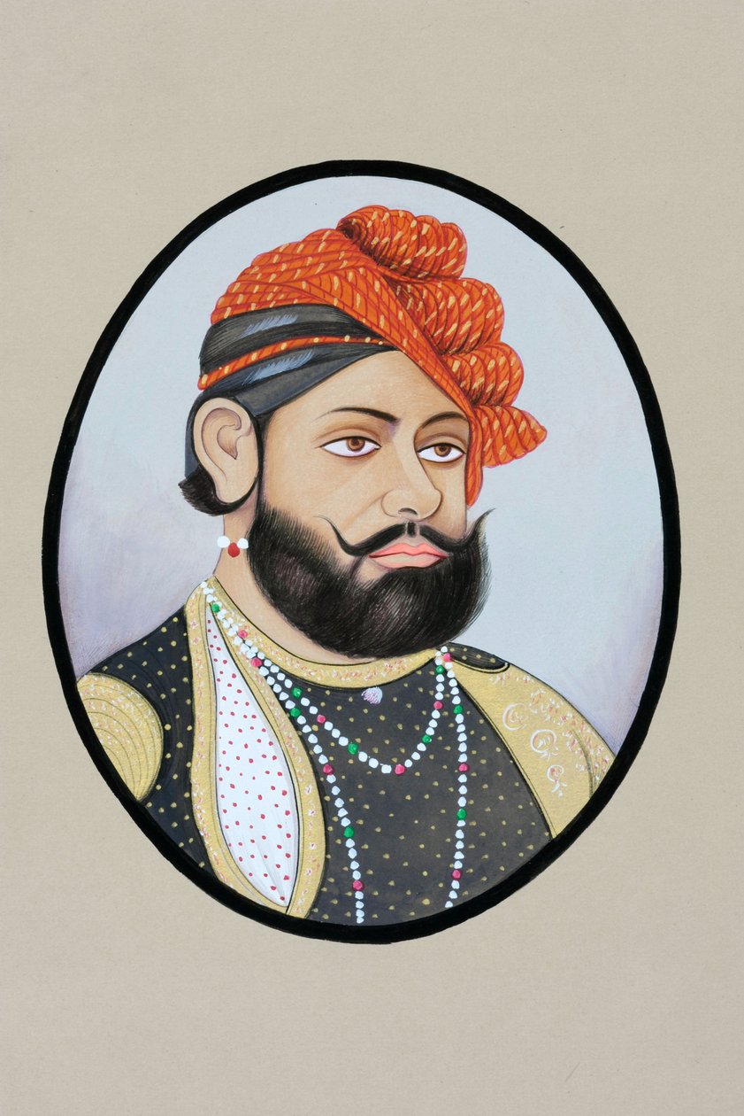 Miniaturemaleri af Maharaja Jaswant Singh af School Indian