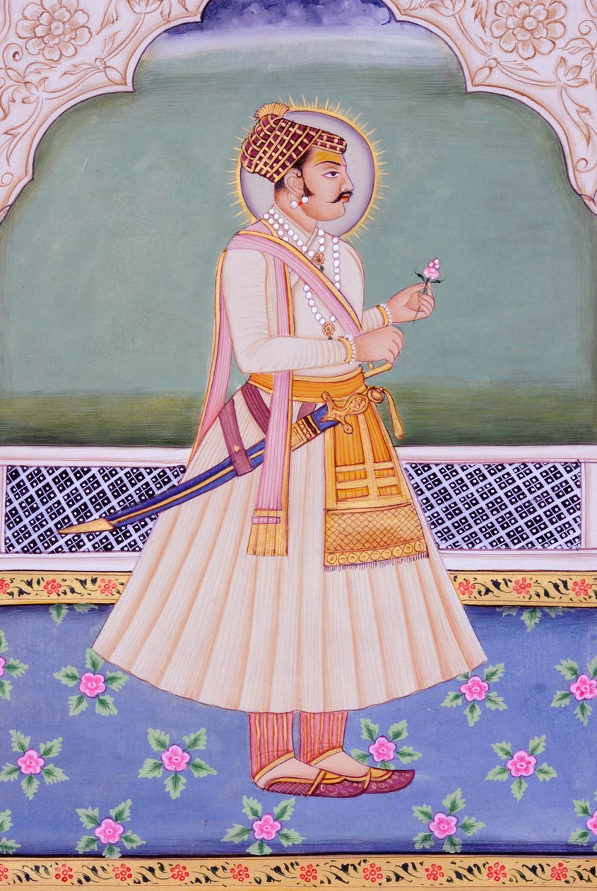 Miniaturemaleri af Mirza Raja Jai Singh, Jaipur af School Indian