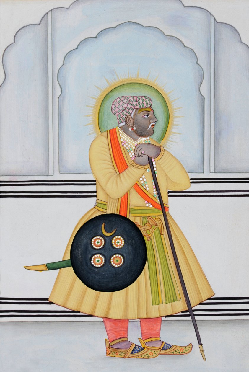 Miniaturemaleri af Mirza Raja Man Singh, Jaipur af School Indian