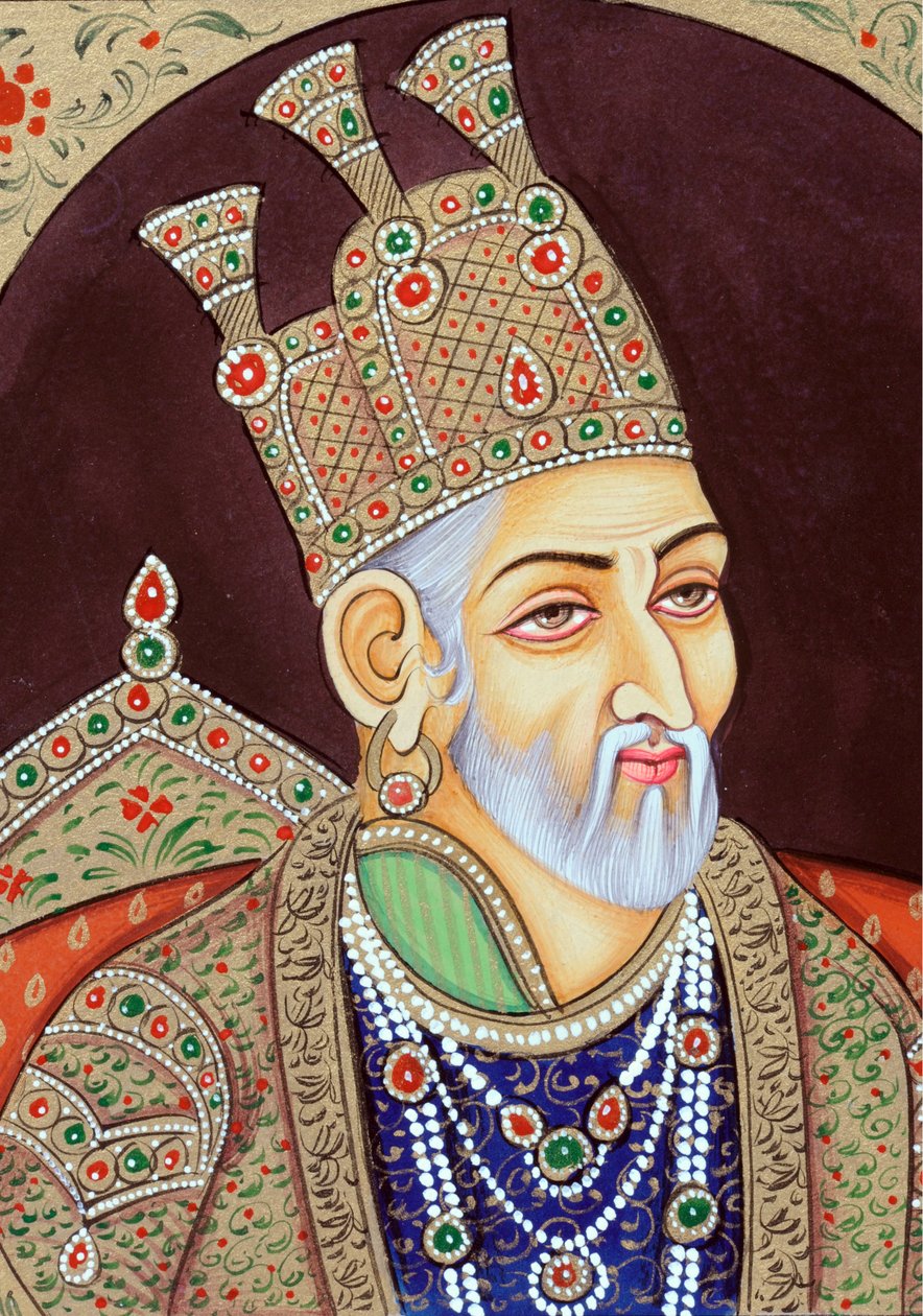 Miniaturemaleri af mogulkejser Bahadur Shah Zafar af School Indian