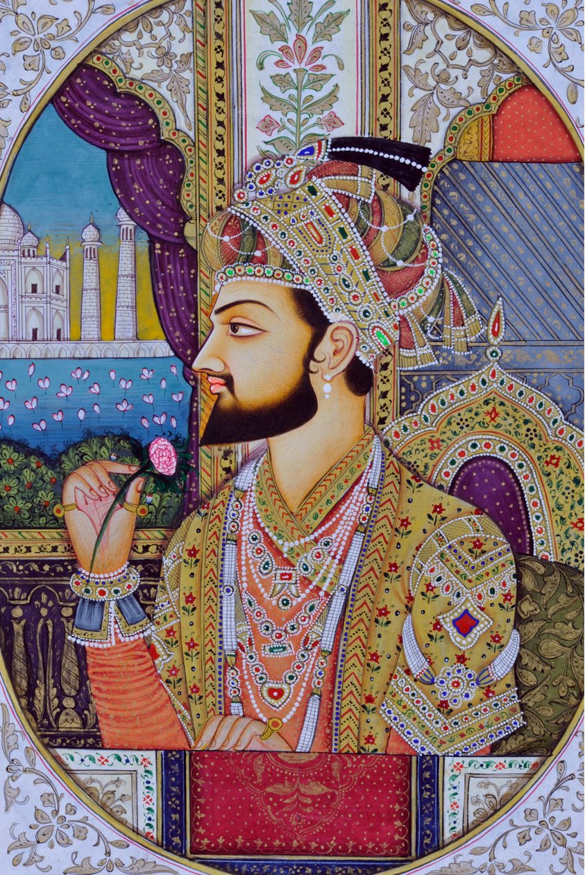 Miniaturemaleri af Mughul-kejser Shah Jahan Indien Asien af School Indian