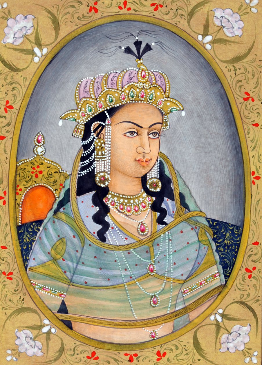 Miniaturemaleri af Mughul-dronningen Mehrunissa Indien Asien af School Indian