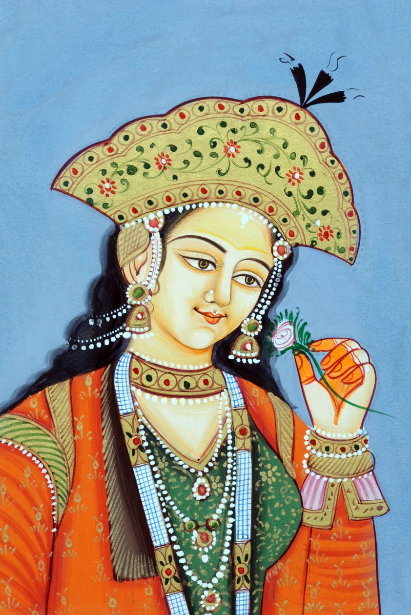 Miniaturemaleri af moguldronningen Mumtaz Mahal af School Indian