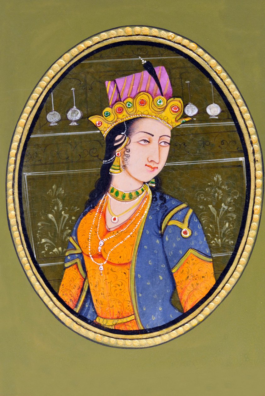 Miniaturemaleri af dronning Noorjahan Indien Asien af School Indian