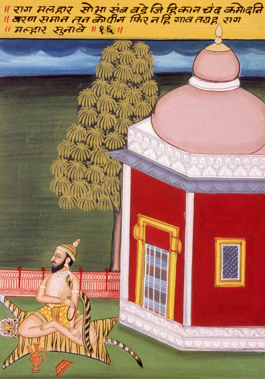 Miniaturemaleri på papir, Rag Malhar, Nathdwara-skolen af School Indian