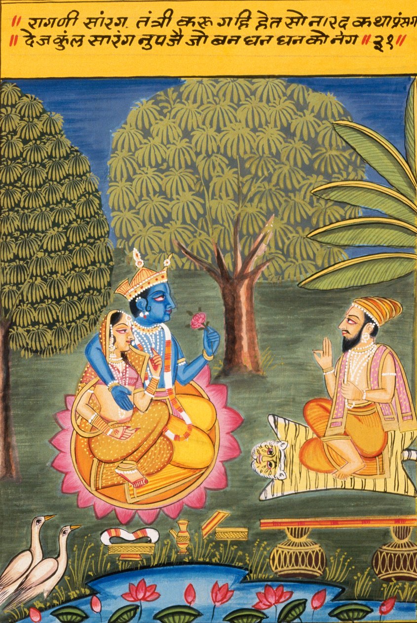 Miniaturemaleri på papir, Ragini Sarang, Nathdwara School af School Indian