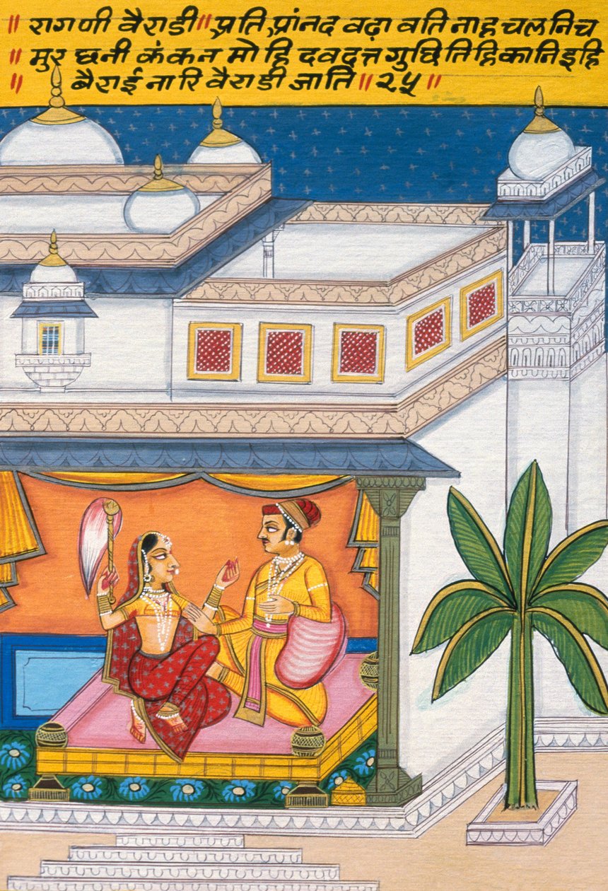 Miniaturemaleri på papir, Ragini Vairadhi, Nathdwara School af School Indian