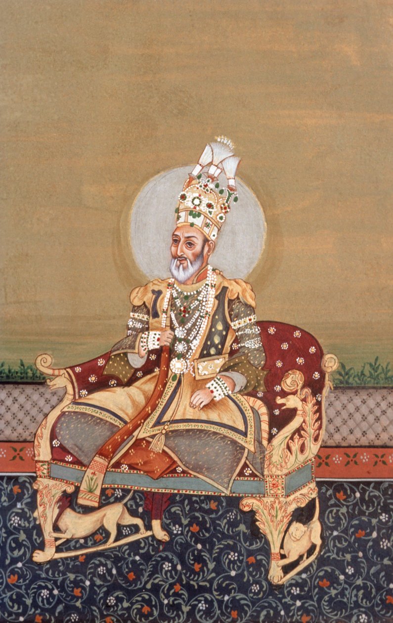Mogul-miniaturemaleri Bahadurshah Jafer af School Indian