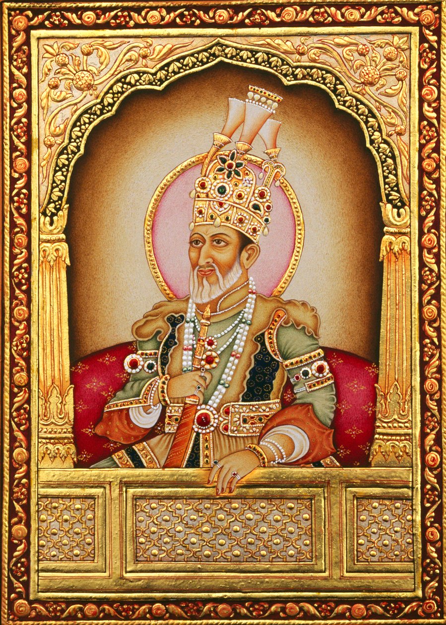 Mughal-miniaturemaleri Bahadur Shah Zafar af School Indian