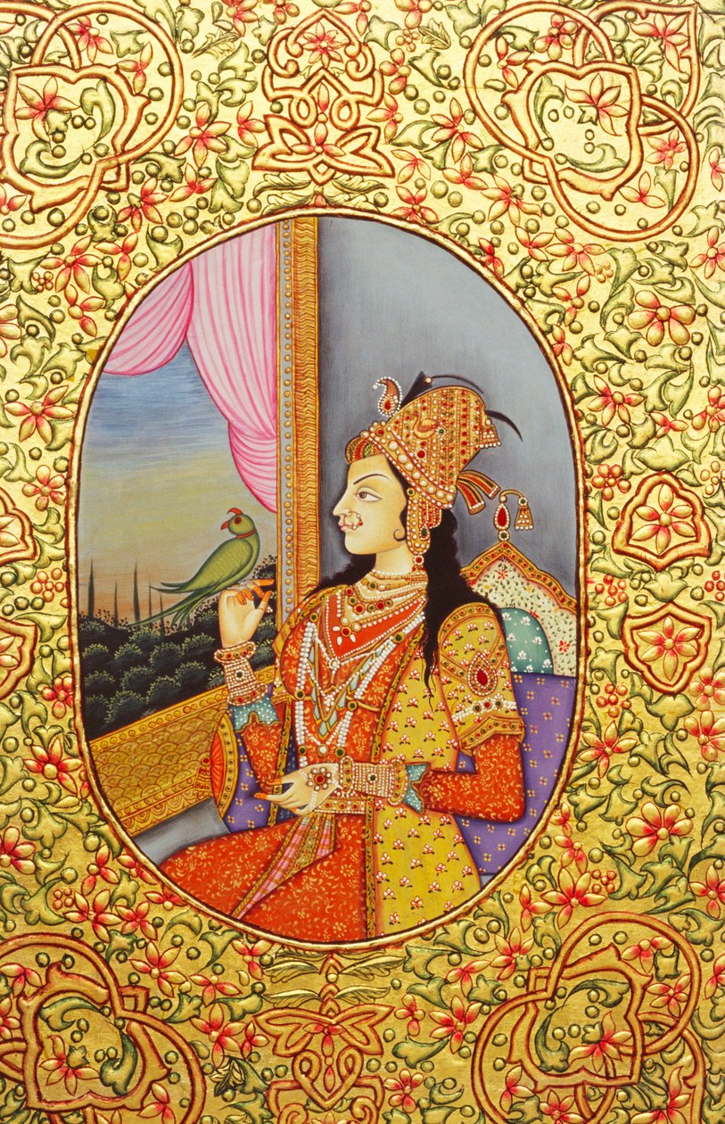 Mughal-prinsesse Mumtaz Mahal miniaturemaleri af School Indian