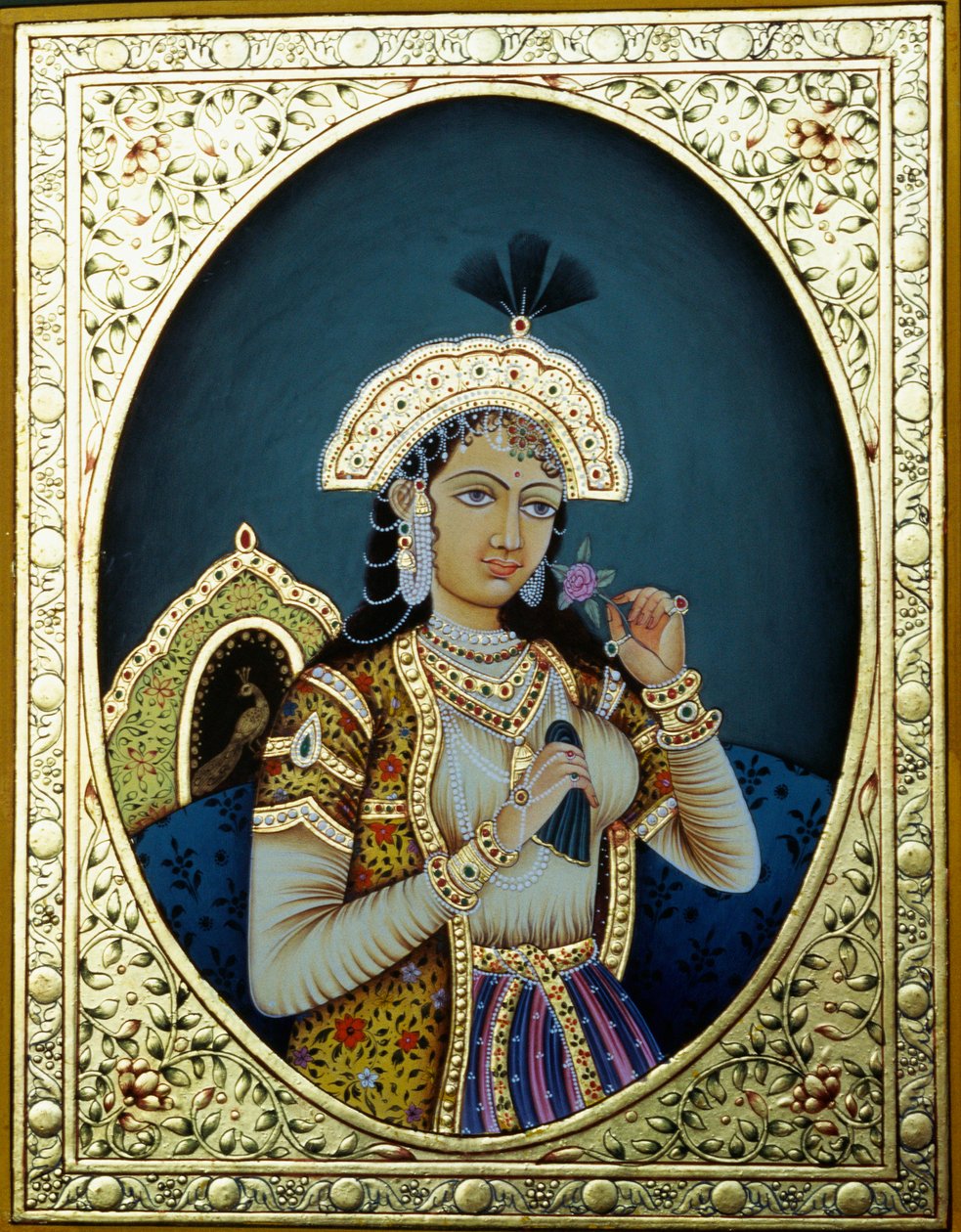 Mogulprinsesse Mumtaz Mahal Miniaturemaleri på papir af School Indian