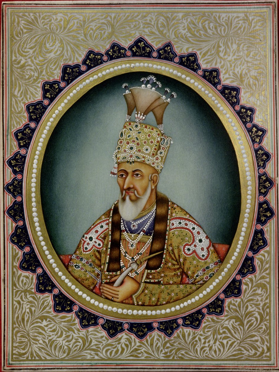 Portræt af Bahadur Shah II (1775-1862) af School Indian