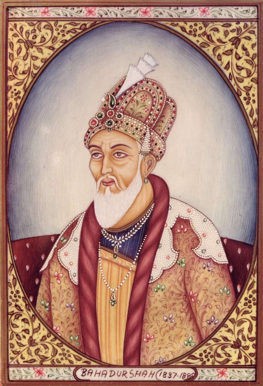 Portræt af Bahadur Shah II (1775-1862) af School Indian