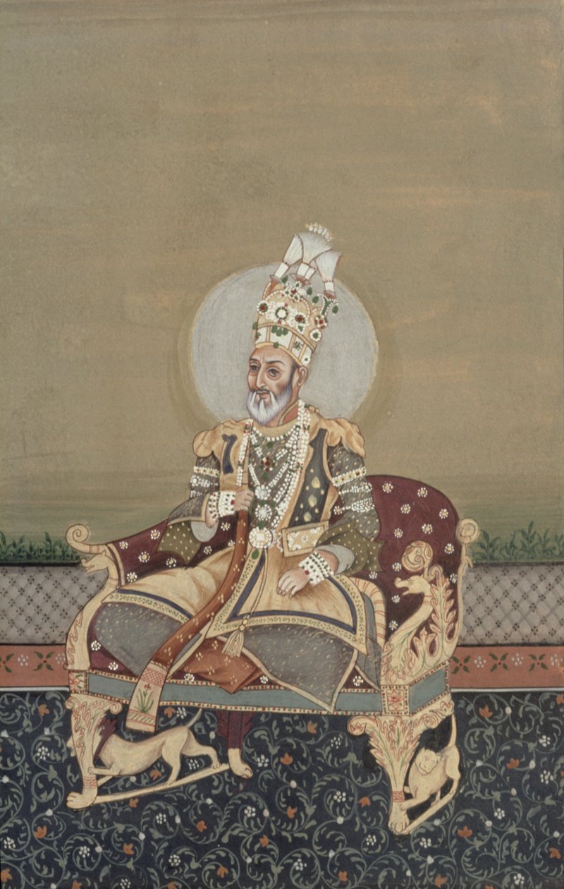 Portræt af Bahadur Shah II (1775-1862) af School Indian