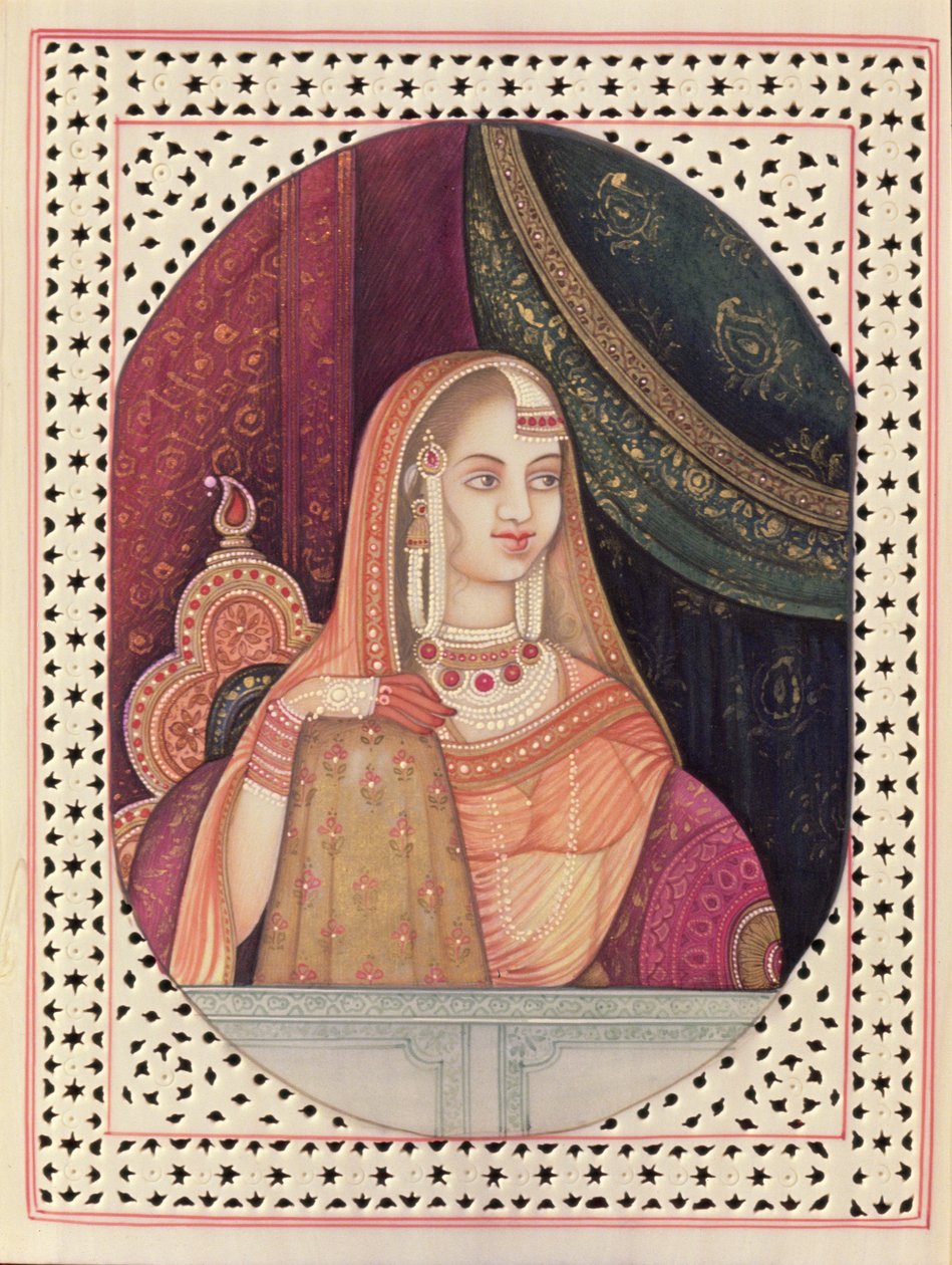 Portræt af Jodhabai, kejser Akbars øverste dronning (1542-1605) af School Indian