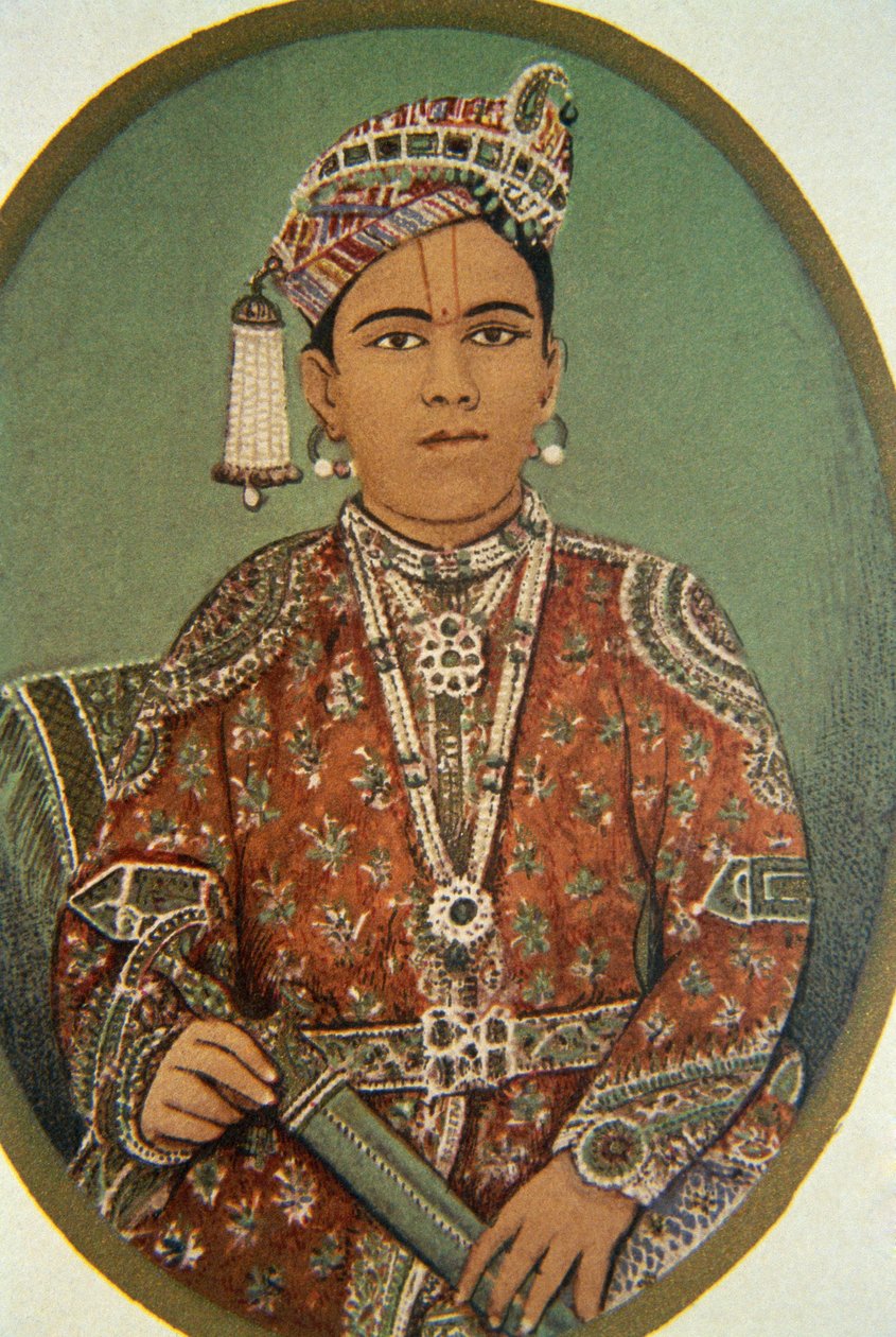 Portræt af Maharaja Ganga Singh, Bikaner, Rajasthan, Indien af School Indian