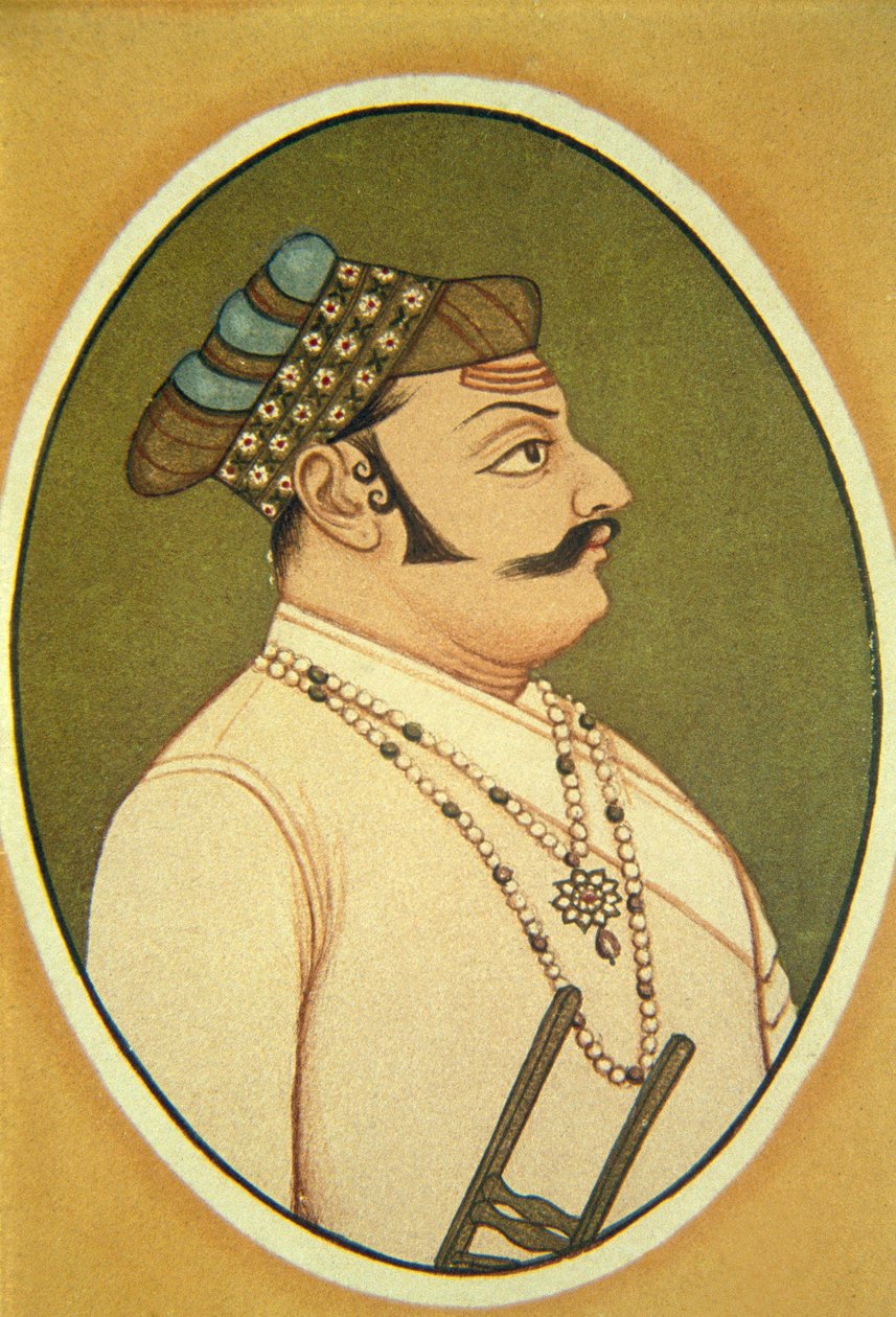 Portræt af Maharaja Udai Singh, Udaipur, Rajasthan, Indien af School Indian