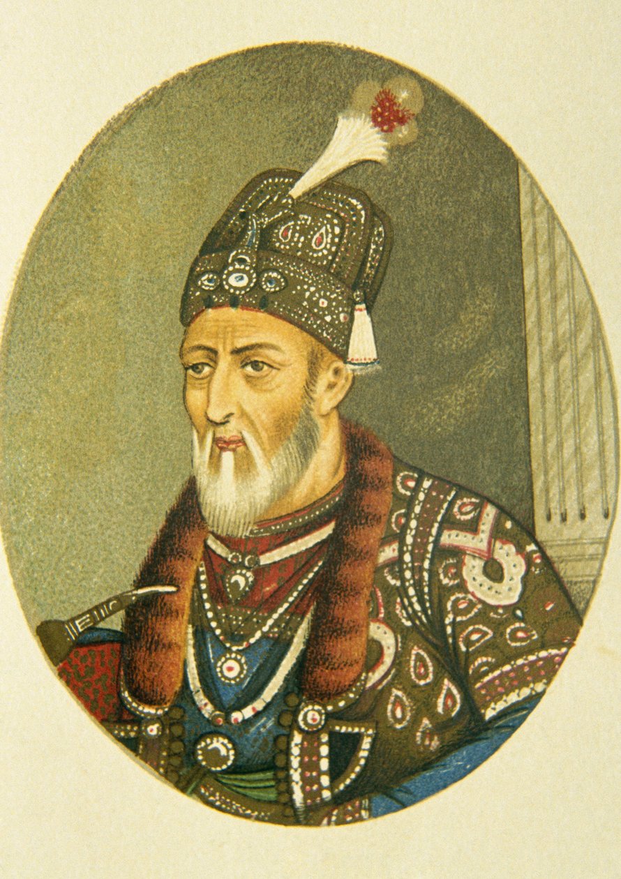 Portræt af mogul-kejser Bahadur Shah Ii, Indien af School Indian