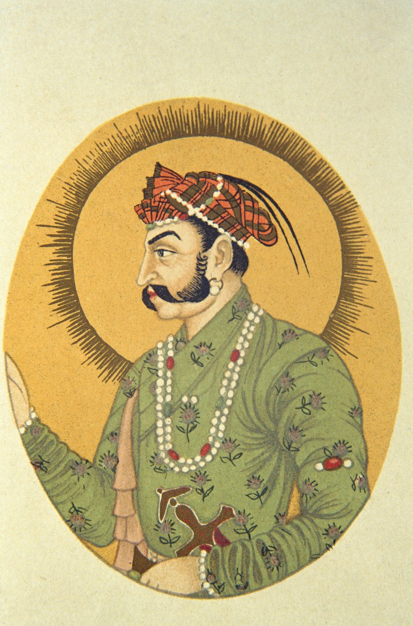 Portræt af mogulkejser Jahangir, Indien af School Indian