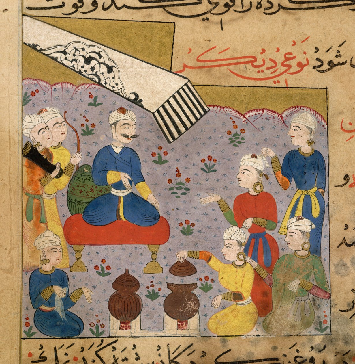 Tilberedning af afrodisiakummad til sultanen Ghiyath al-Din, afsnit om mad som et afrodisiakum fra The Ni