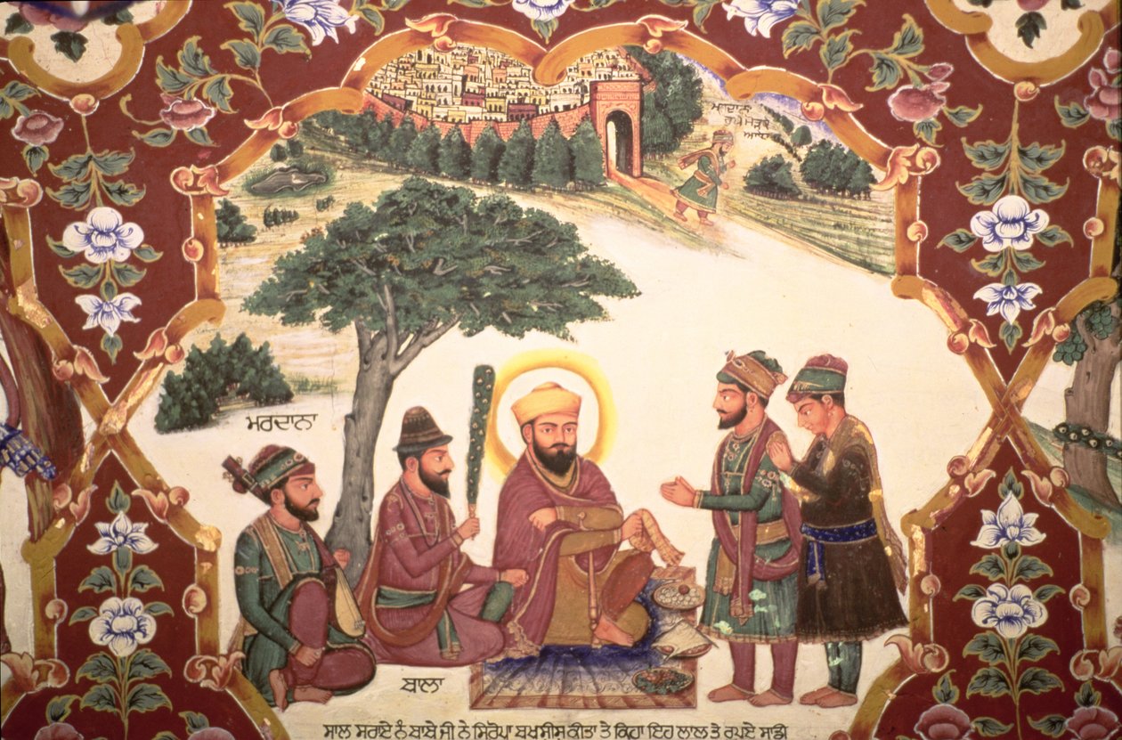 Religiøst maleri på Gurudwara Baba Atalti (foto) af School Indian