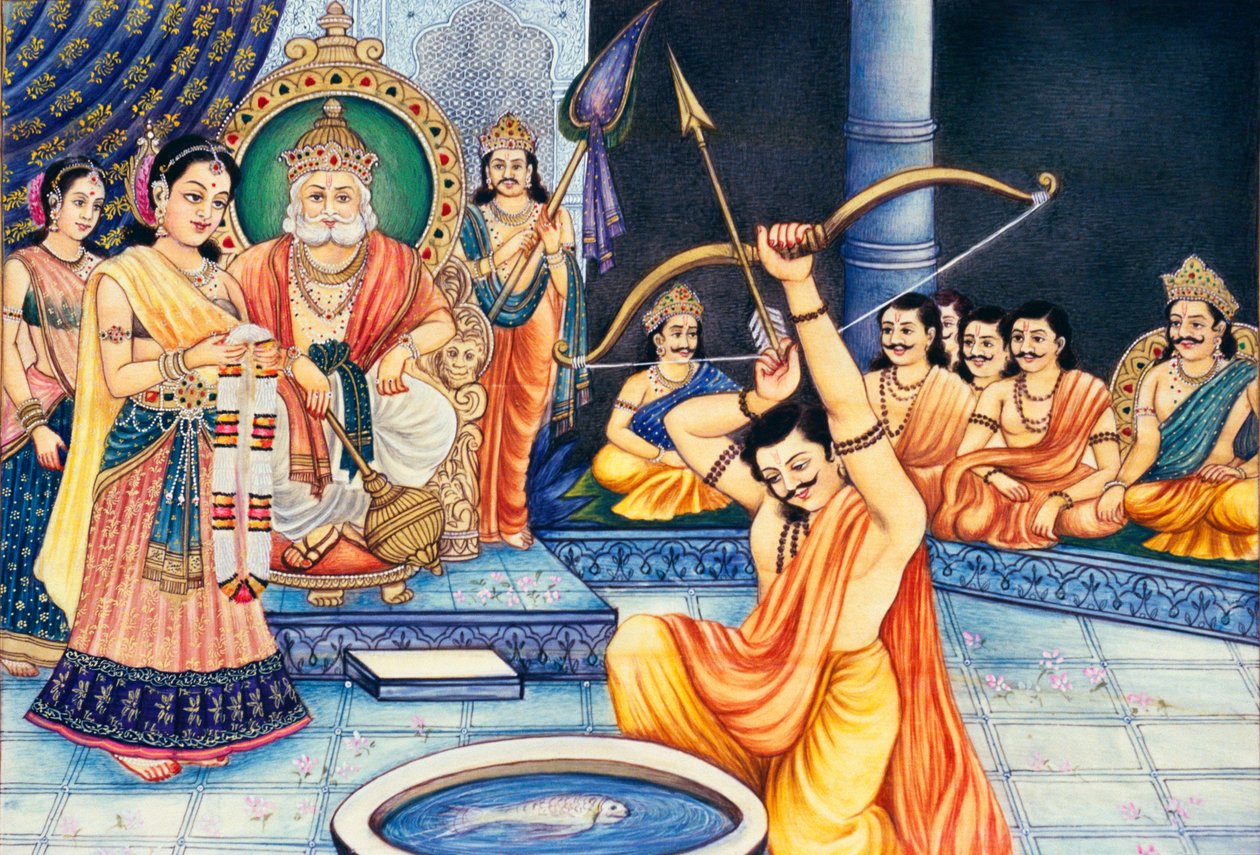 Swayamvar Miniaturemaleri på elfenben af School Indian