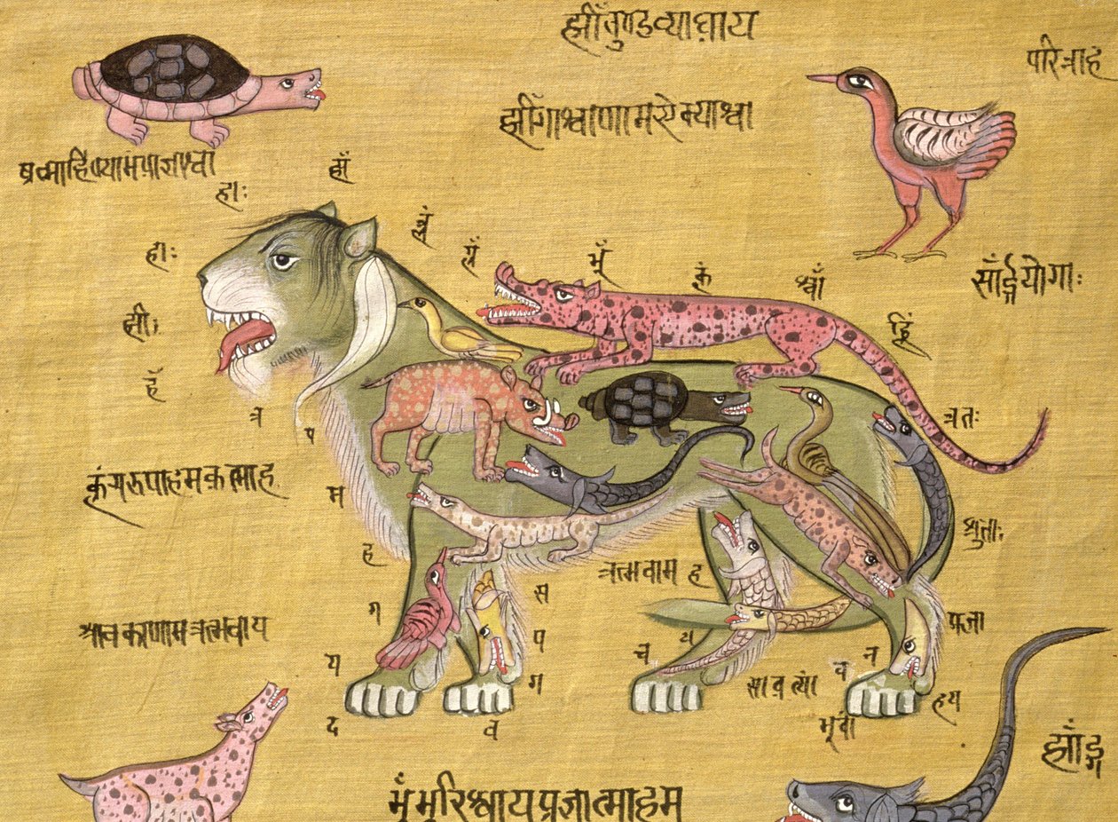 Tantrisk diagram (gouache og akvarel på papir) af School Indian