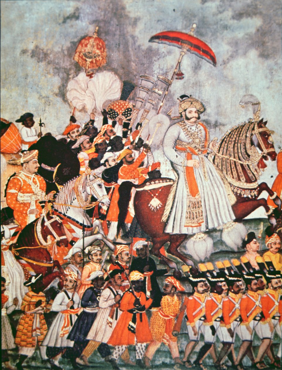 Den Store Akbar (farve litho) af School Indian