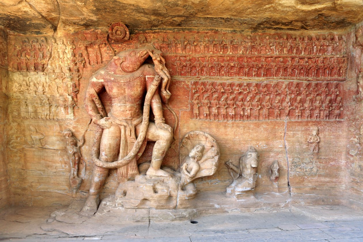 Vishnu som Varaha Avatar (foto) af School Indian
