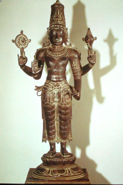 Vishnu, fra det sydlige Indien (bronze) af School Indian