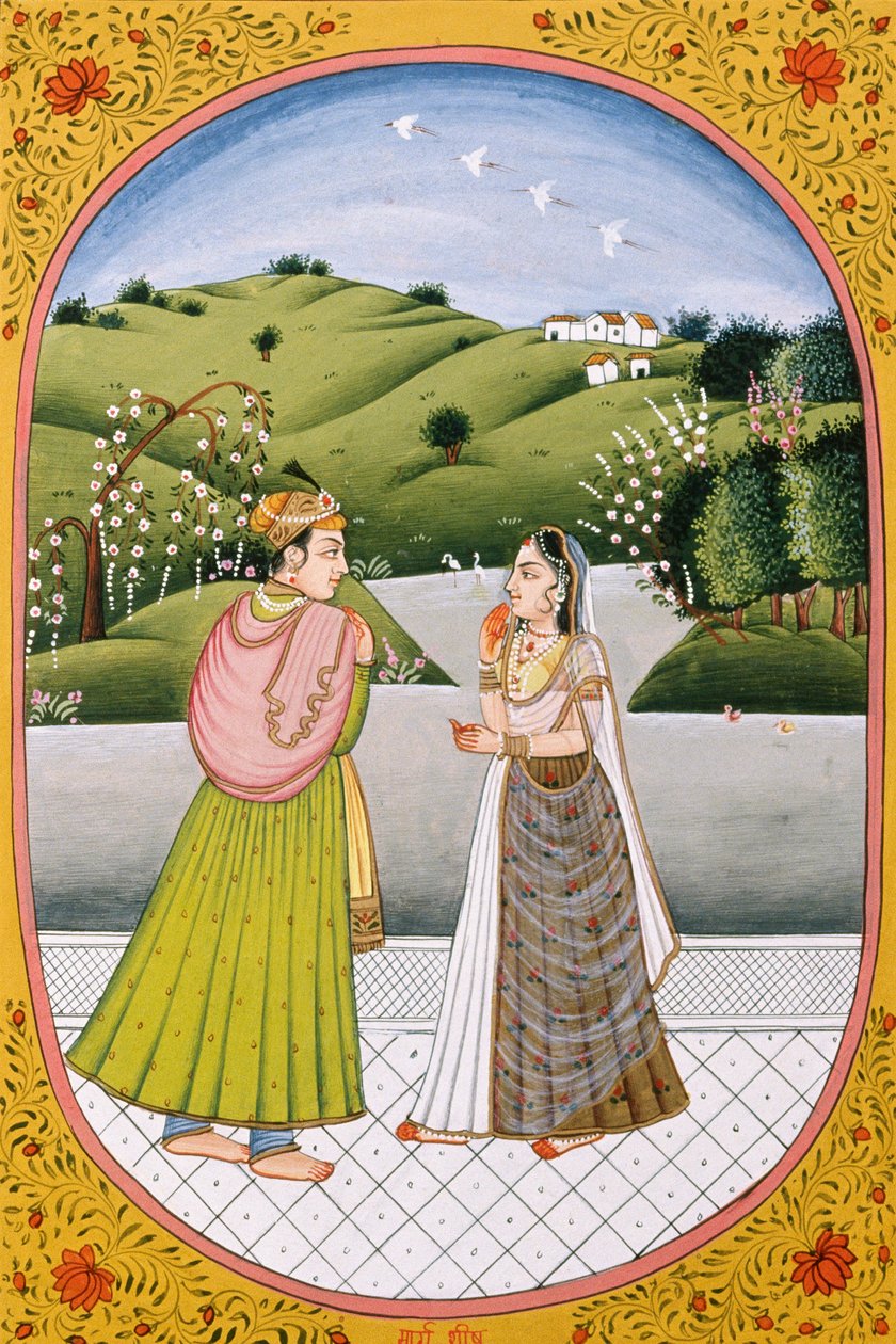 Årskalenderbillede og maleri til en hinduistisk måned Marshes, Indien af School Indian