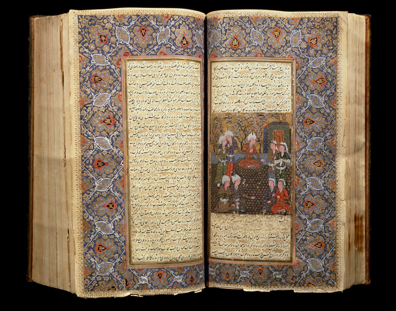 Dobbeltside af en åben Safavid-manuskriptbog (1502-1722) (Iran) 1650 Cairo, Museum of Islamic Art af School Iranian