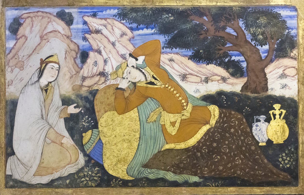 Frisk på Chehel Sotoun Palace, Esfahan, Iran af School Iranian
