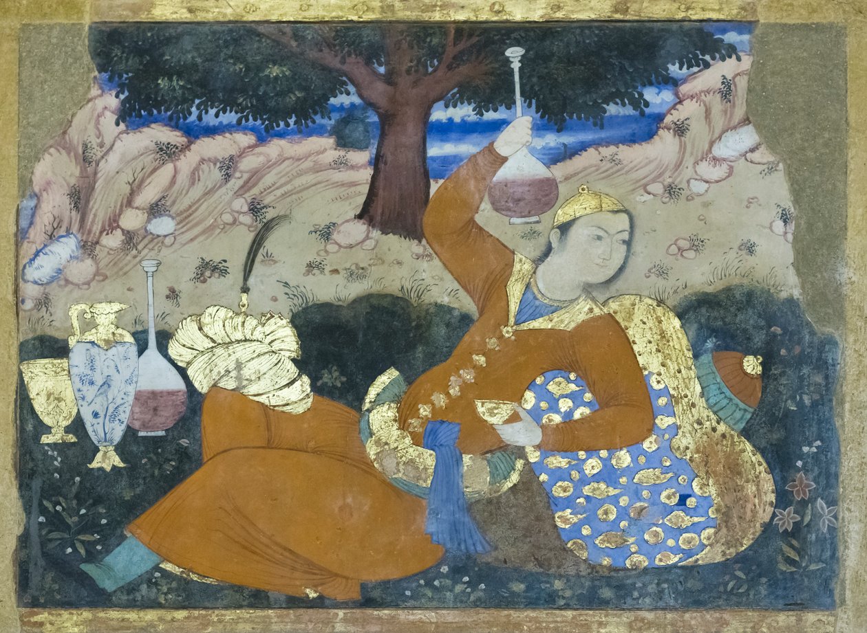 Frisk på Chehel Sotoun Palace, Esfahan, Iran af School Iranian