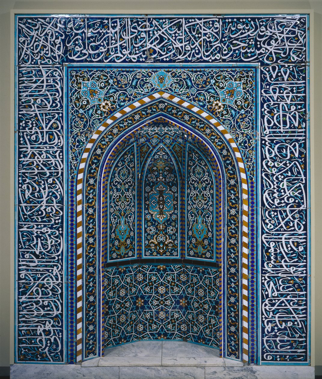Bønneniche (Mihrab), begyndelsen af 1600-tallet (keramisk mosaik) af School Iranian
