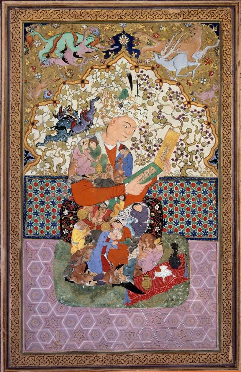 Læseren. Maleri af Iran af School Iranian