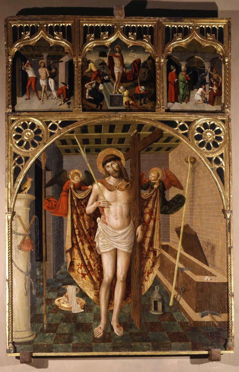 Kristus i martyren - Altertavle af skolen i Bréa, Saint Magdalene Church, Biot af School Italian