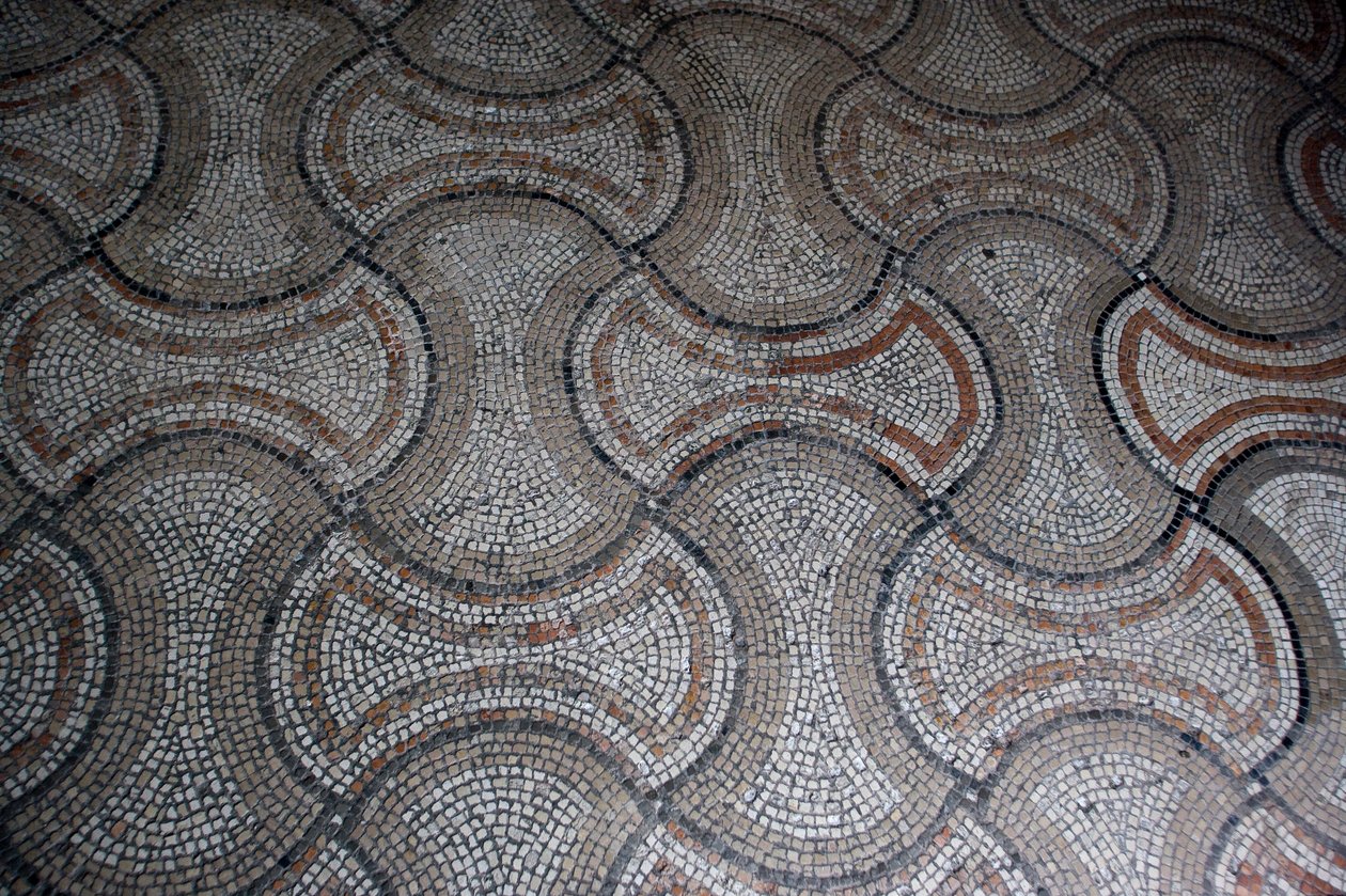 Detalje af gulvdekoration (mosaik) af School Italian