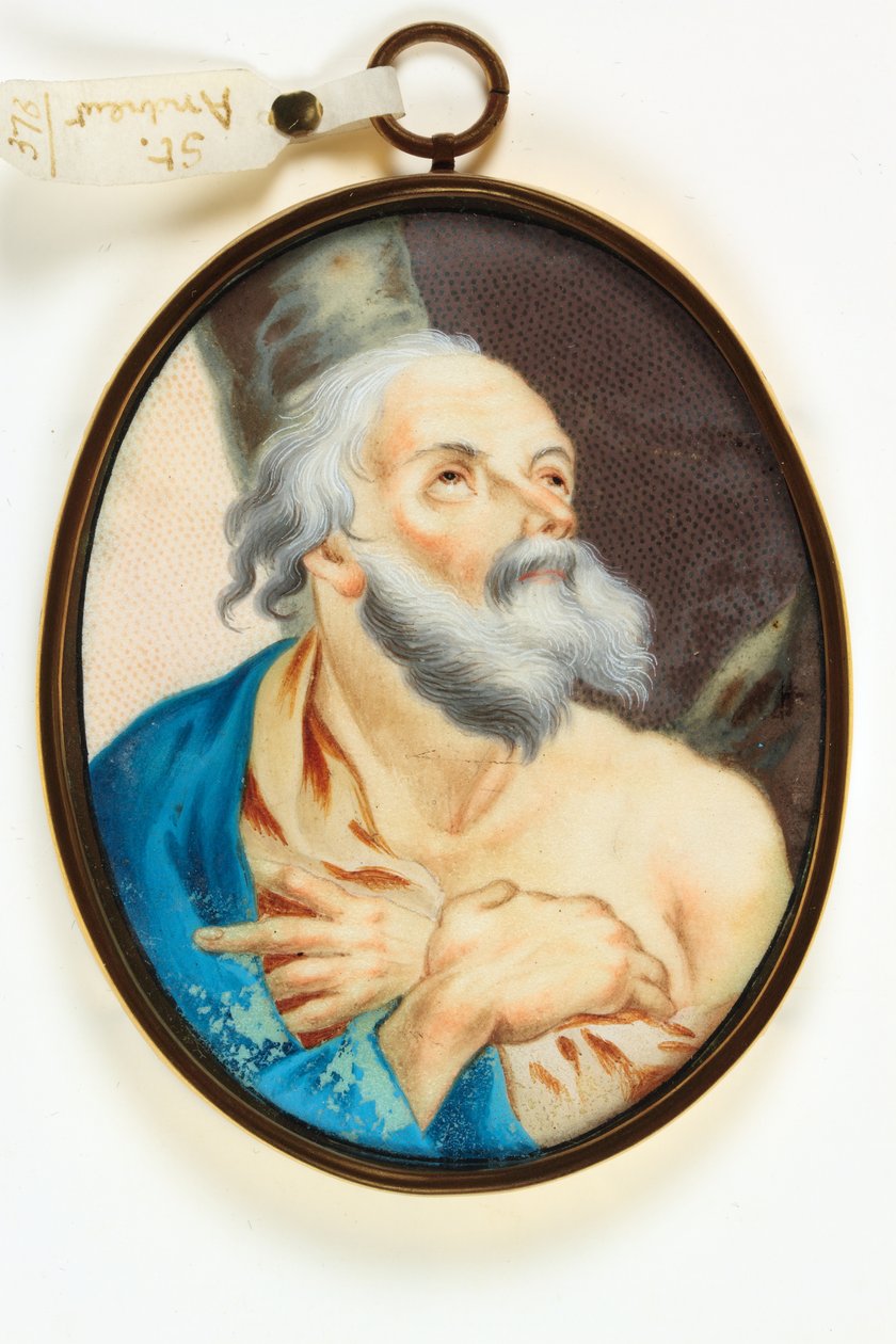 St Andrew (akvarel på vellum) af School Italian