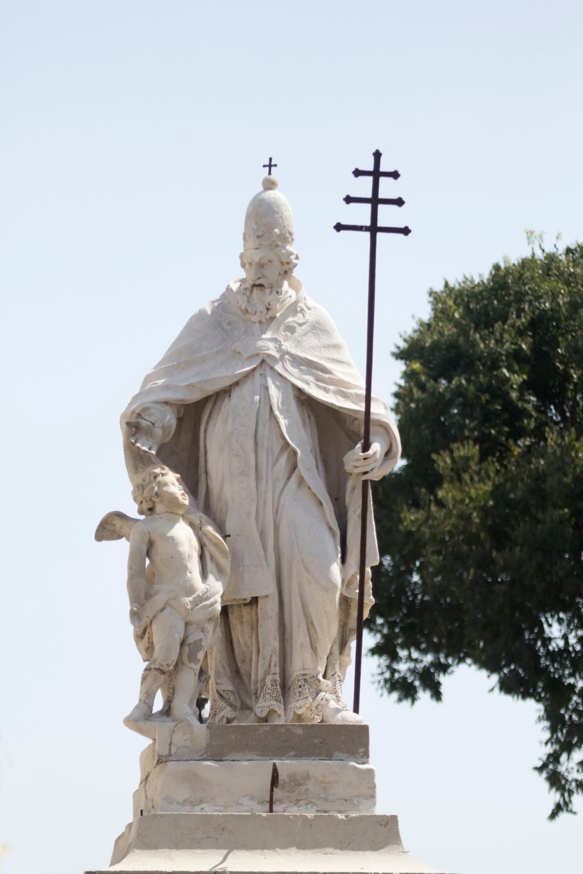 Statue af Saint Sylvester, Mantua (UNESCOs verdensarvsliste, 2008), Lombardiet, Italien af School Italian
